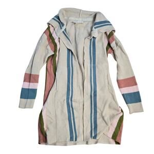 Evy's Tree The Rory Midi Hooded Multi Color Cardigan Sweater Size Large